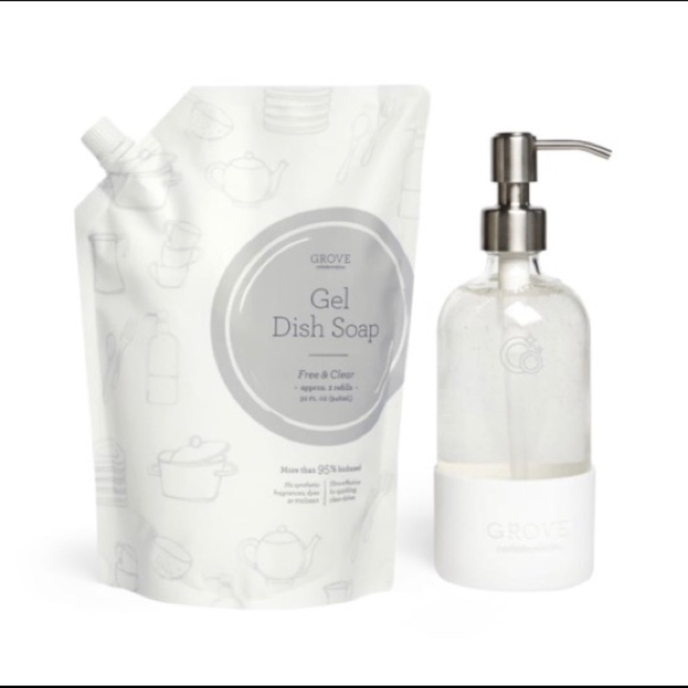 Elegant Glass Dish Soap Dispenser w/ Free Soap